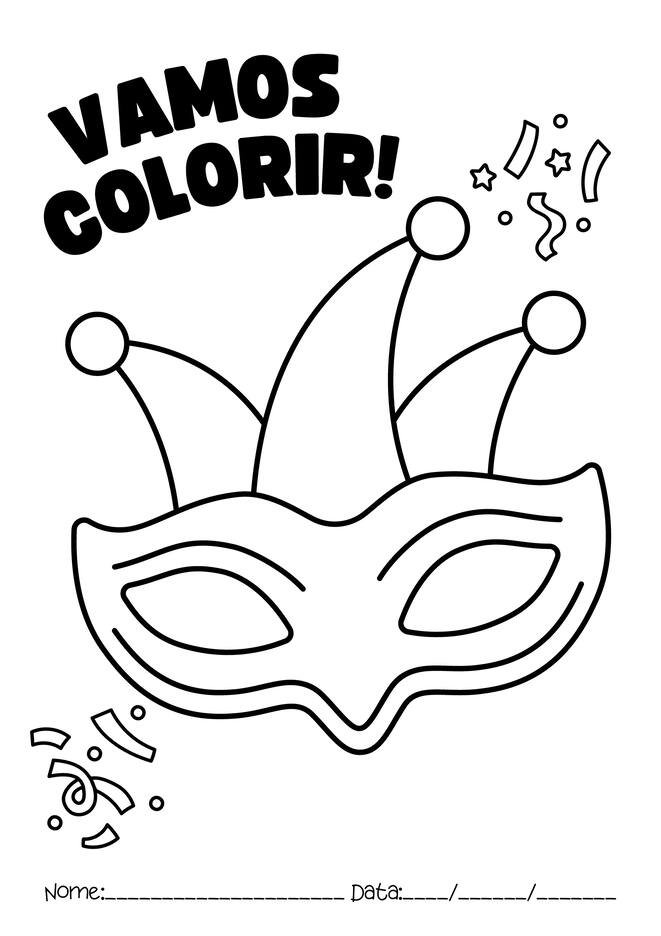 Máscaras de carnal para imprimir e colorir pdf página 3